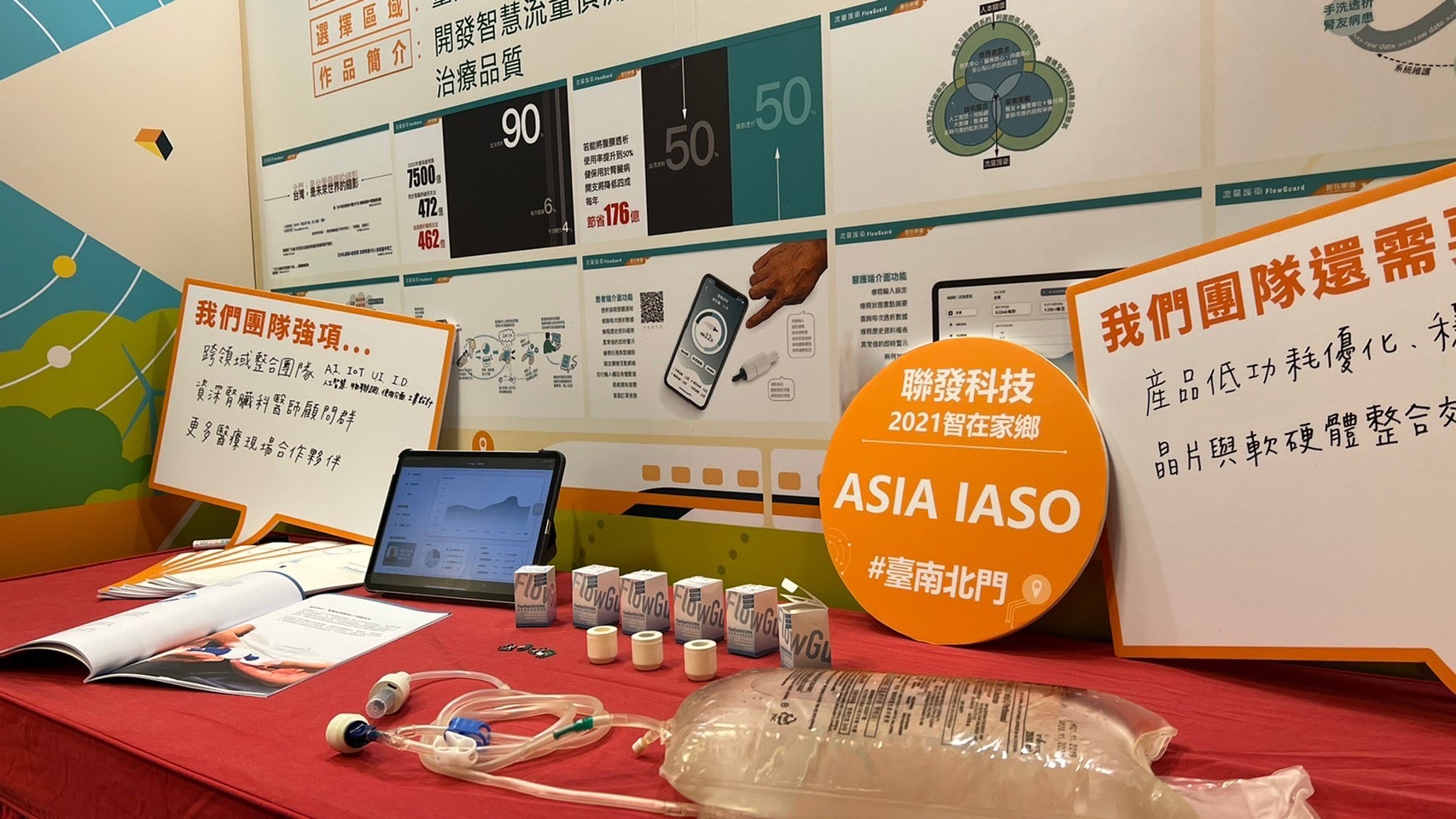 研究團隊「ASIA IASO」，開發「Flow Guard流量護衛─腹膜透析智慧偵測閥」，獲「智在家鄉」數位社會創新競賽潛力獎、人氣獎，獎金10萬元。
