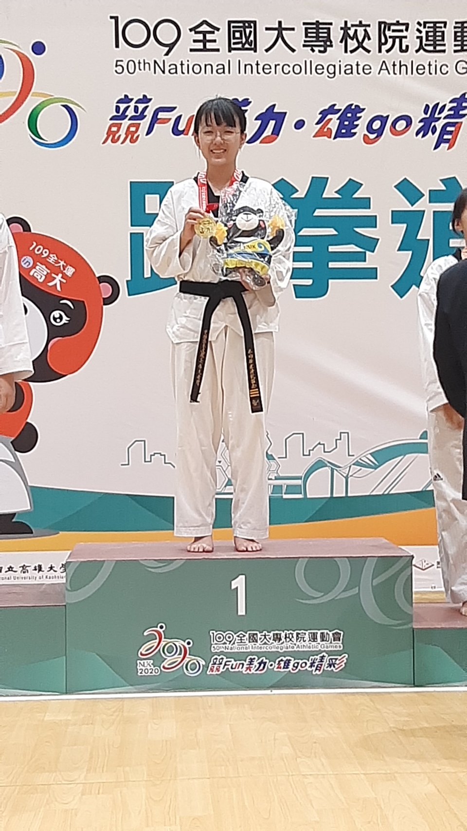杜昀靜參加今年全大運，11月2日獲女子53至57公斤級跆拳道金牌。