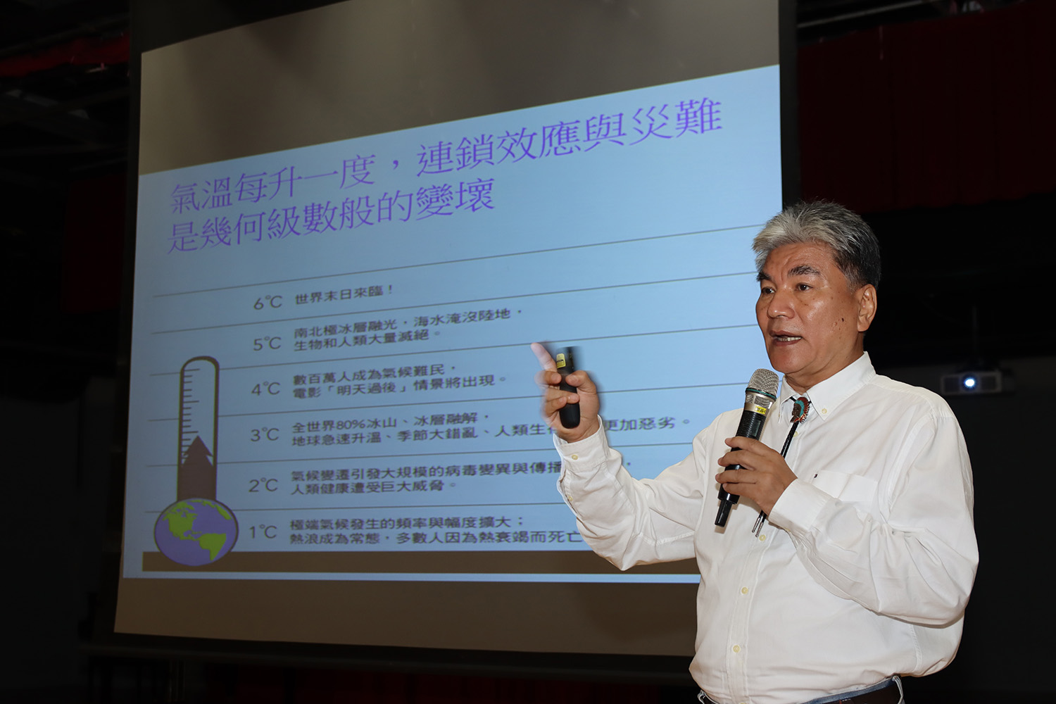 亞大永續環境系列講座邀請李鴻源教授，演講氣候變遷對台灣與全球的嚴重影響