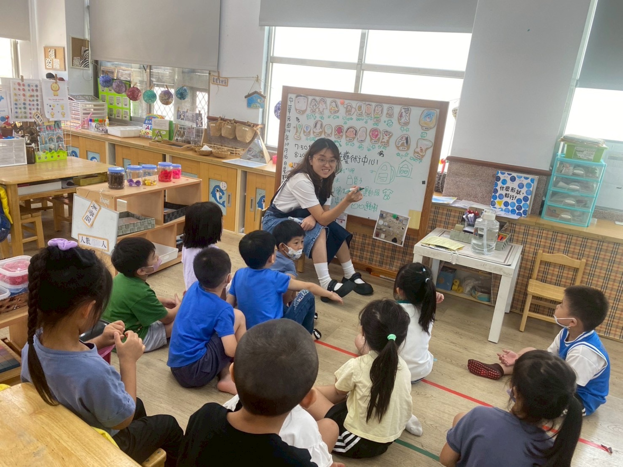 謝嘉芳老師幼兒園教學活動-校外教學團體討論。